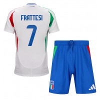 Taliansko Davide Frattesi #7 Vonkajší Detský futbalový dres ME 2024 Krátky Rukáv (+ trenírky)